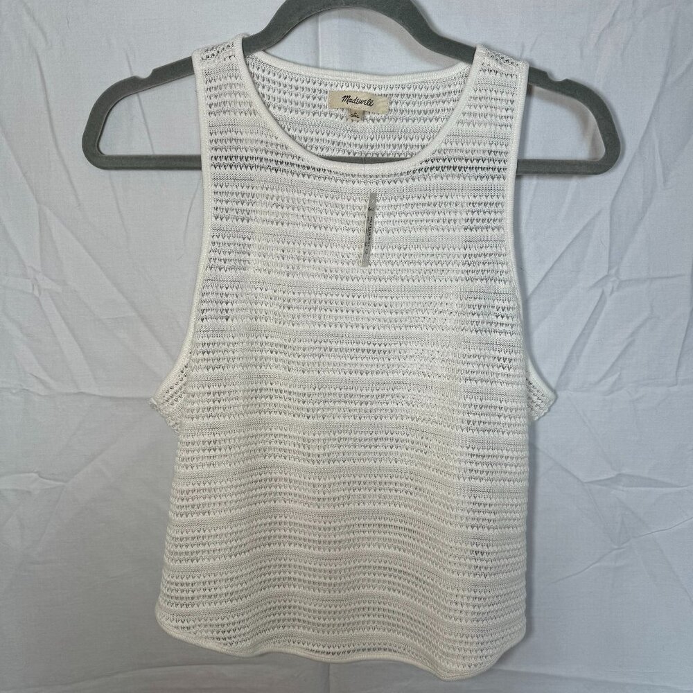 NWT Madewell Crochet Knit Cutaway Tank L